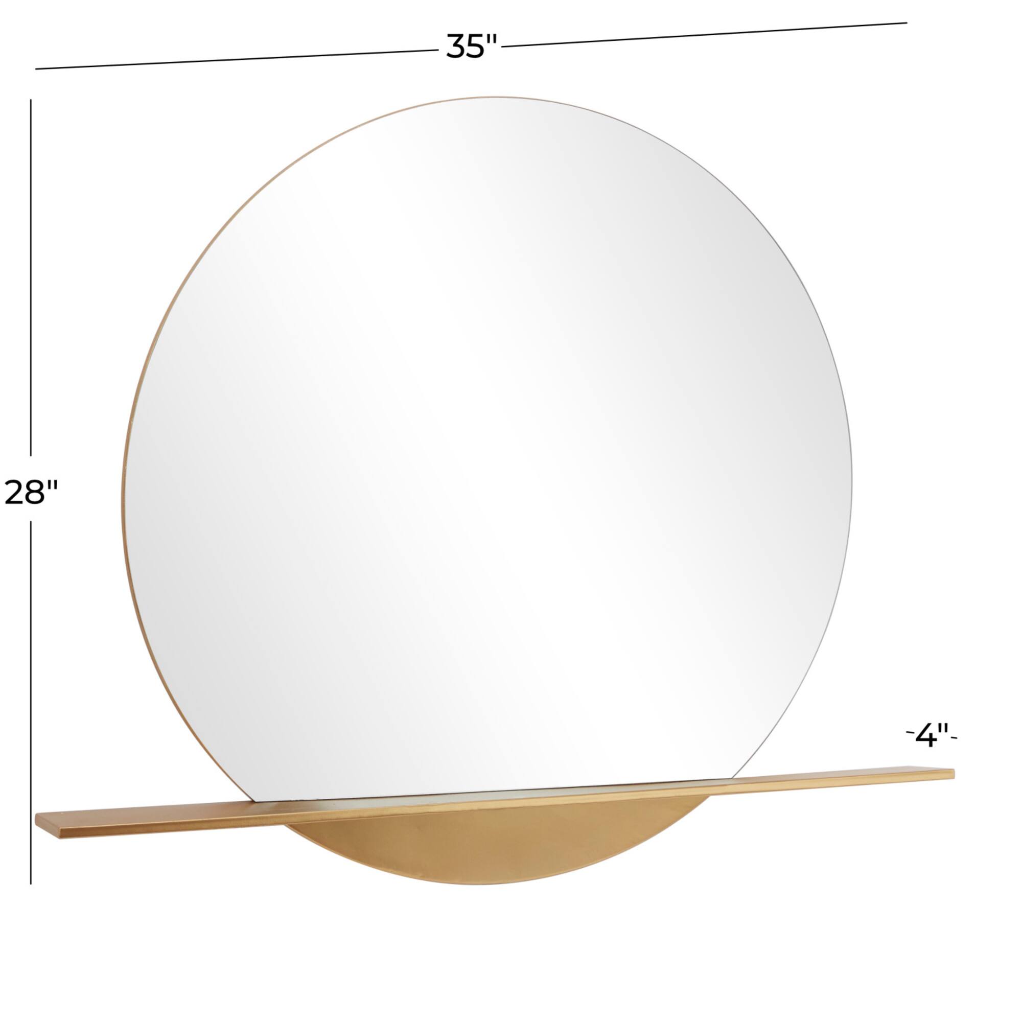 Gold Metal Glam Wall Mirror, 44" x 4" x 36"